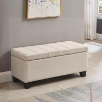 Ebern Designs Haadia Upholstered Flip Top Storage Bench