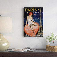 East Urban Home 'Paris I Love You' by Vintage Apple Collection Vintage Advertisement on Wrapped Canvas