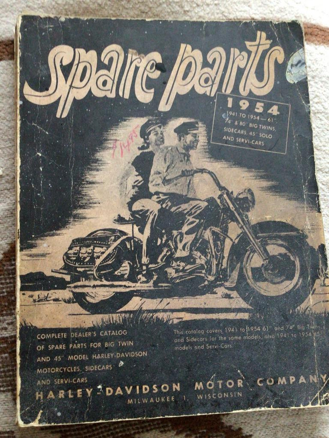 FLATHEAD UL80 PANHEAD 61 74 FLATHEAD 45 GENUINE HARLEY DAVIDSON  1954 COMPLETE DEALERS CATALOG OF SPARE PARTS in Motorcycle Parts & Accessories