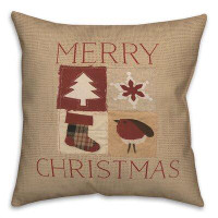 The Holiday Aisle® Chamness Merry Christmas Antique Throw Pillow Cover