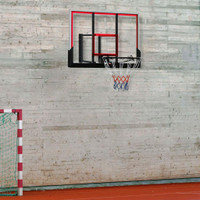 wall mounted basketball hoop 40.2" L x 29.9" W x 43.3" H Black, Clear, Red