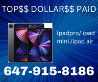 GET CASH WITH NO FUSS -We will buy all Brand New iPad - Air, Pro, Mini- CASH ON SPOT WE WILL PAY THE BEST PRICE IN GTA