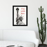 Trinx Trinx Prints 'Empowered Women Quotes And Sayings Statue Of Liberty' Framed Art