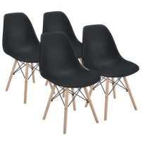 Corrigan Studio Dining Chairs Modern Side Shell Eiffel DSW Chairs With Beech Wood Legs And Metal Wires For Dining Room L