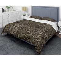 Made in Canada - East Urban Home Leopard Fur Safari V Mid-Century Duvet Cover Set
