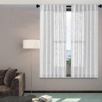Gracie Oaks Curtains - Rod Pocket Window Treatment Voile Drapes (2 Count)