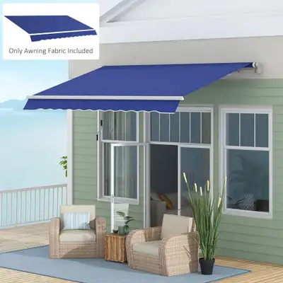 Awning Fabric Replacement 11.4' x 9.5' x 0.8' Navy Blue