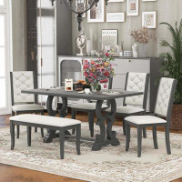 Darby Home Co 6-Piece Retro Dining Set With Unique-Designed Table Legs