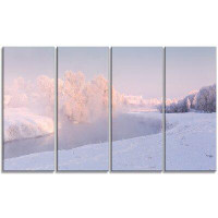 Made in Canada - Design Art 'Frosty Winter Sunshine Panorama' Photographic Print on Wrapped Canvas Set