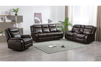 Summer Sale!! Handsomely designed, Brown Leather Aire Recliner Sofa Starts at $1499.00
