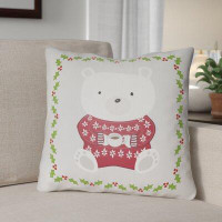 The Holiday Aisle® Beary Warm Indoor/Outdoor Use Throw Pillow