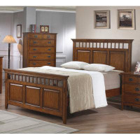 Wildon Home® Tremont Bedroom Distressed Warm Chestnut Queen Panel Bed