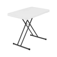 Latitude Run® Adjustable Folding Laptop Table TV Tray, 30 Inch, White Granite