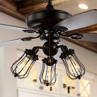 17 Stories 52" Varela 5 - Blade Standard Ceiling Fan with Pull Chain and Light Kit Included