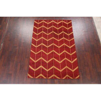 Rugsource Chevon Style Moroccan Oriental Area Rug Hand-Knotted 5X8
