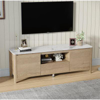 Latitude Run® 58 Inches Modern TV Stand With LED Lights Entertainment Centre TV Cabinet With Storage For Up To 80 Inch F
