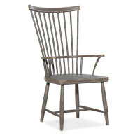 Hooker Furniture Solid Wood Windsor Back Arm Chair in Grey