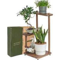 Arlmont & Co. 3 Tier Plant Stand Indoor - Wood Corner  Display Plant Rack - Wooden Flower Pot Stand