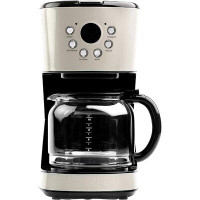 HADEN Haden Retro Style 12 Cup Programmable Home Coffee Maker Machine W/ Carafe, Putty