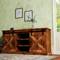 Loon Peak Farmhouse 66 Inch TV Stand Console For Tvs Up To 80 Inches