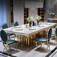 RARLON 7-Piece Light Luxury Rectangular Dining Set. Rectangular Dining Set