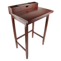 Red Barrel Studio Solid Wood Standing Desk with Hutch