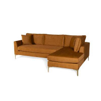 Everly Quinn Touchet 105'' Wide Microfiber Right Hand Facing Corner Sectional