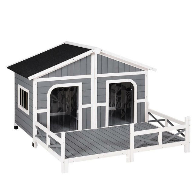 NEW LARGE WOODEN RAISED OUTDOOR DOG HOUSE DH3016L in Accessories in Alberta - Image 2