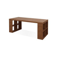 Fit and Touch 86.61" Nut-Brown Rectangular Solid Wood desks