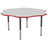 Factory Direct Partners 60in Flower T-Mould Adjustable Activity Table with Super Leg