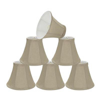 Aspen Creative Corporation 5" H Sateen Textured Fabric Bell Lamp Shade ( Clip On ) in Cream