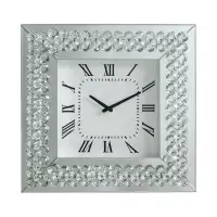 20x20 in Mirrored & Faux Chrystal Wall Clock  ( Square or Round )