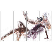 Made in Canada - Design Art Ballet Ballerina 4 Piece Graphic Art on Wrapped Canvas Set