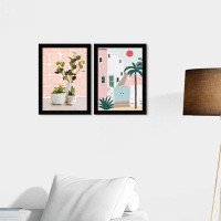 Wynwood Studio Floral And Botanical Blush Pastel Set House Plants Tropical Pink And  Canvas Wall Art Print For Living Ro