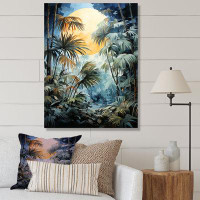 Bay Isle Home™ Moonlit Palms Forest - Plants Canvas Wall Art