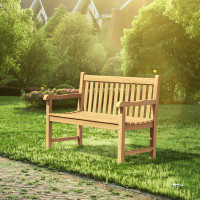 Red Barrel Studio Red Barrel Studio Outdoor Bench Seat, Teak Garden Bench, Patio Bench For Outside, Wood Bench For Entry