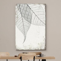SIGNLEADER Print Wall Art Black & White Grunge Transparent Leaf Plants Modern Rustic Art