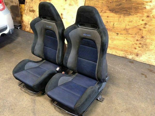 JDM MITSUBISHI LANCER EVOLUTION EVO 8 OEM RECARO BLUE GRAY BLACK SEATS PAIR FOR SALE in Other Parts & Accessories in City of Montréal - Image 4