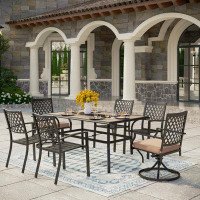 Lark Manor Rectangular 6 - Person Outdoor Dining Set With Cushions