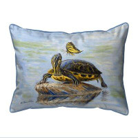 East Urban Home Turtle & Tiger Swallowtail Butterfly Indoor/Outdoor Pillow