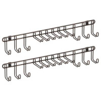 mDesign mDesign Metal Wall Mount Storage Rack for Ties, Belts, 12 Hooks, 2 Pack - Bronze