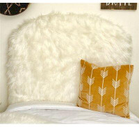 Byourbed Mongolian Fur Arched Twin/Twin XL Upholstered Panel Headboard