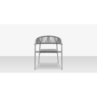 Source Furniture Skye Dining Arm Chair - Kessler Silver Frame With Grey Durarope