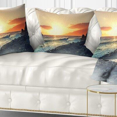 East Urban Home Seashore Madeira Coast with Waters Pillow in Bedding