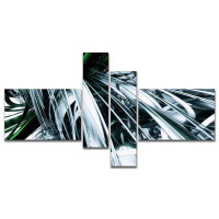 East Urban Home '3D Abstract Art Green Black' Graphic Art Print Multi-Piece Image on Canvas