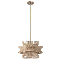 Joss & Main Towne 1 - Light Dimmable Woven Rope Pendant