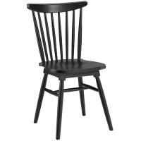 Gracie Oaks Redina Windsor Back Side Chair in Black