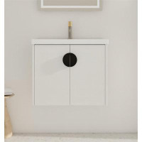 Ebern Designs 24'' Wall Mounted Single Bathroom Vanity With Ceramic Top