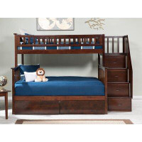 Viv + Rae Blaisdell Twin Over Full Solid Wood Standard Bunk Bed with Shelves by Viv + Rae™