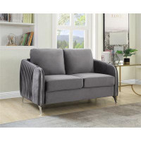 Mercer41 Archa 54" Velvet Modern Chic Loveseat Couch